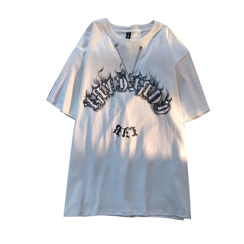 

Мужская Ретро футболка в стиле Харадзюку Bf парная свободная Универсальная футболка с буквенным принтом хлопковая футболка