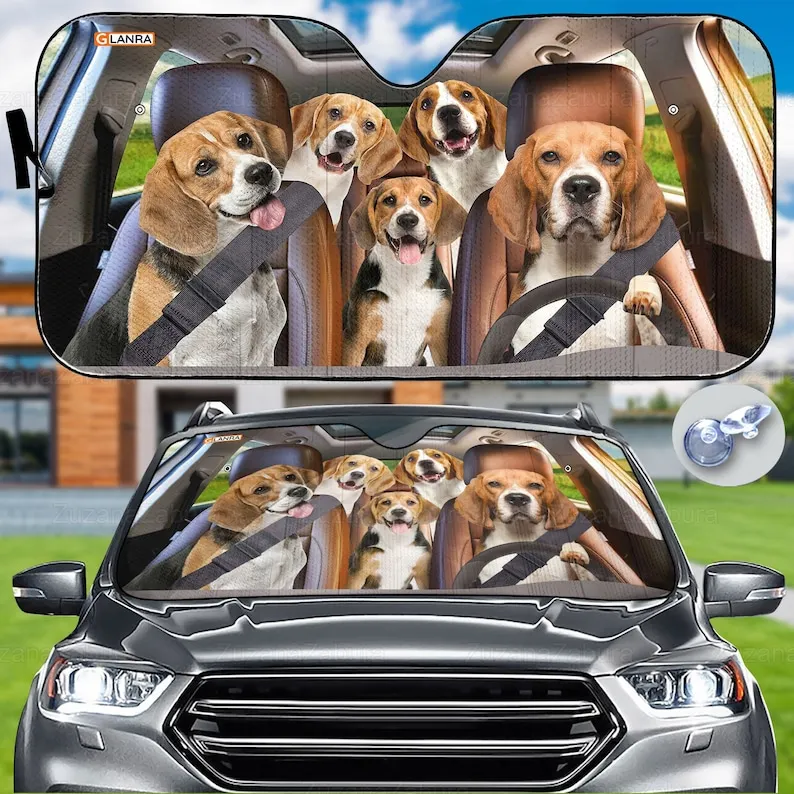 

Beagle Family Car Sun Shade, Beagle Auto SunShade, Beagle Lovers, Beagles SunShade, Dog Lover Gifts, Beagle Car Decoration, Gift