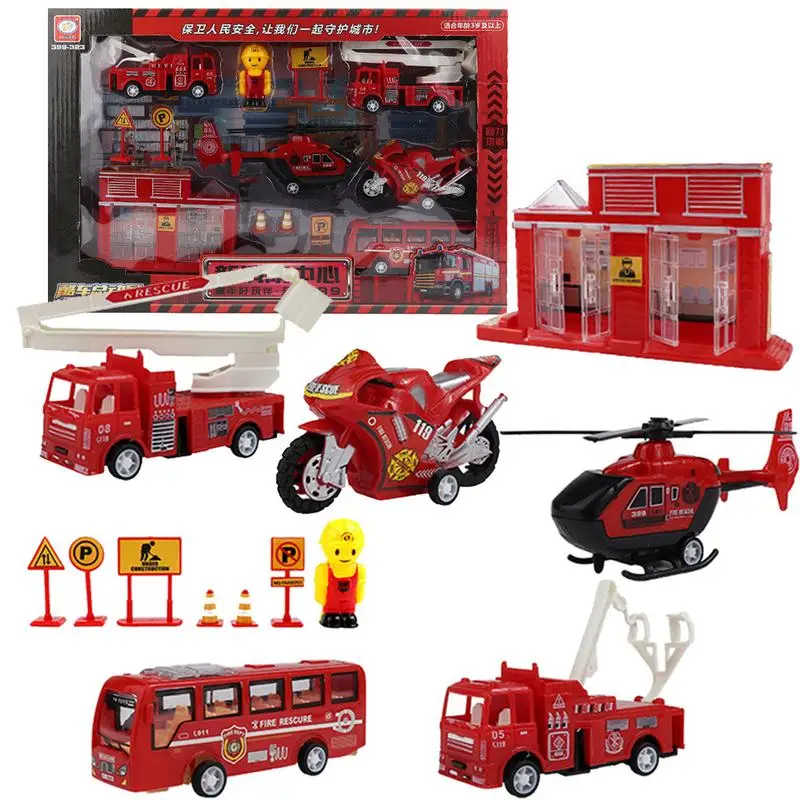 

Friction Cars For Boys 13pcs Truck Engine Toy Firetruck Vehicle Toys Cultivate Interest For Kids Center Great Gifts Home