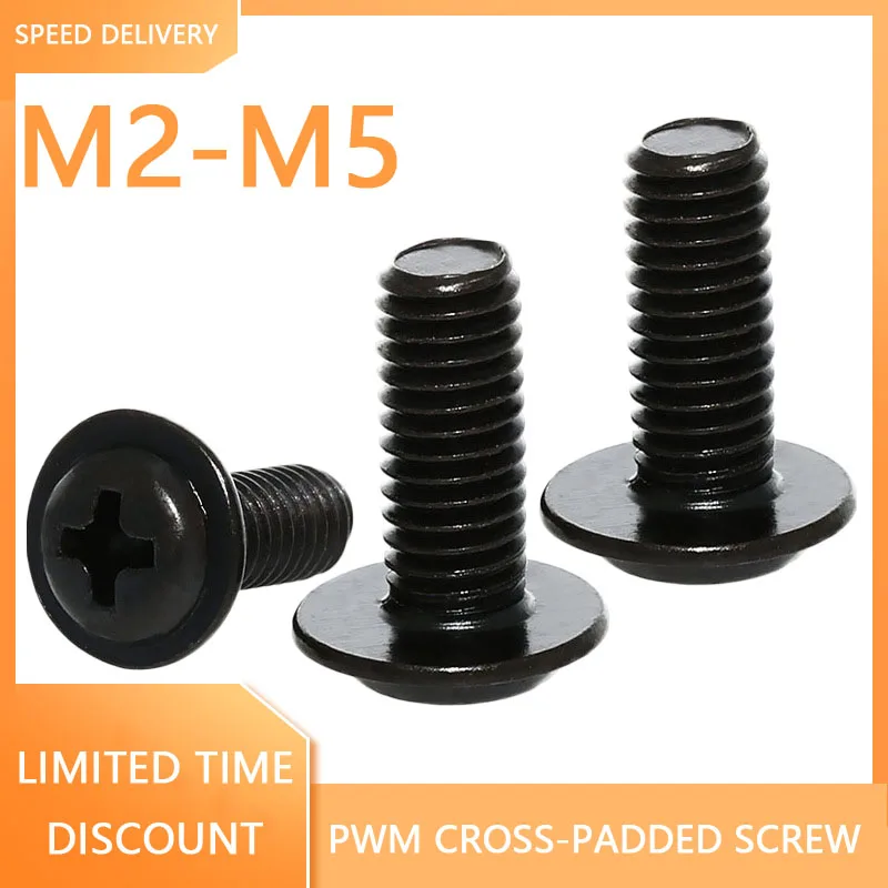

M1.4 M2 M2.5 M3 M4 M5 Nickel-plated Cross PWM Headband With Machine Tooth Screws 100/50 Pcs a lot