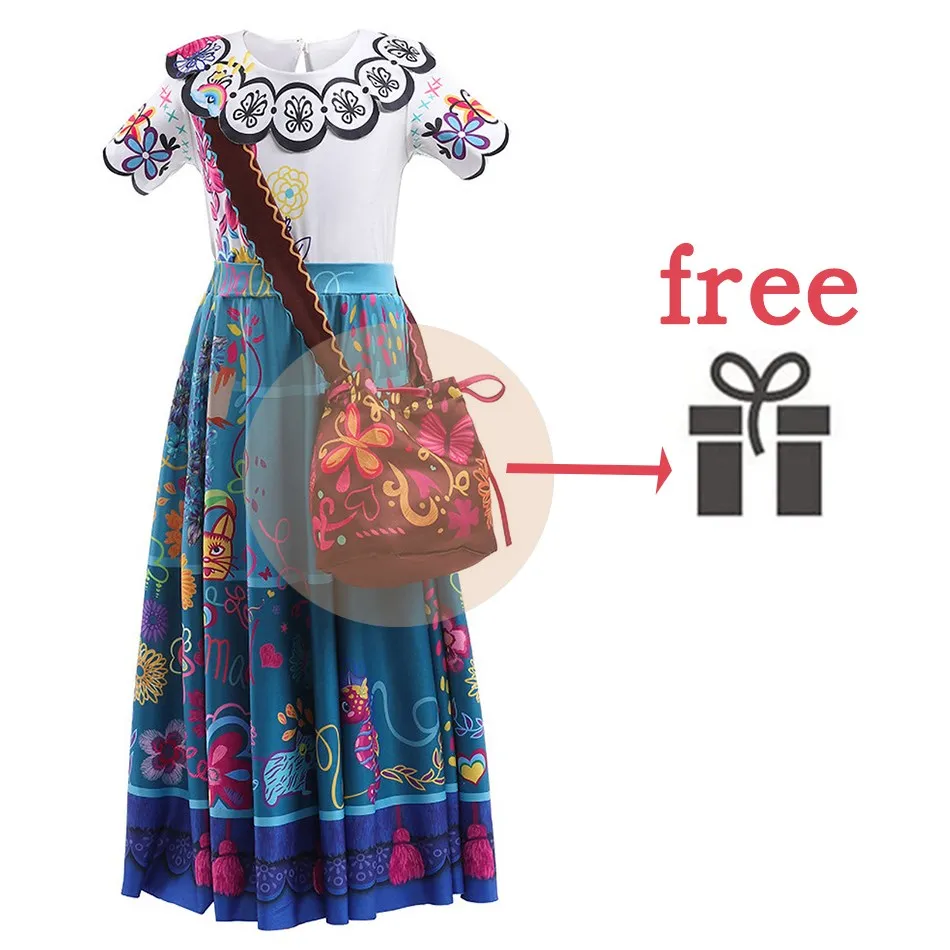 

Mirabel Dress Encanto Costume Mirabel Madrigal Cosplay Princess Dress Accessories Halloween Costume Kids Carnival Party Supplies