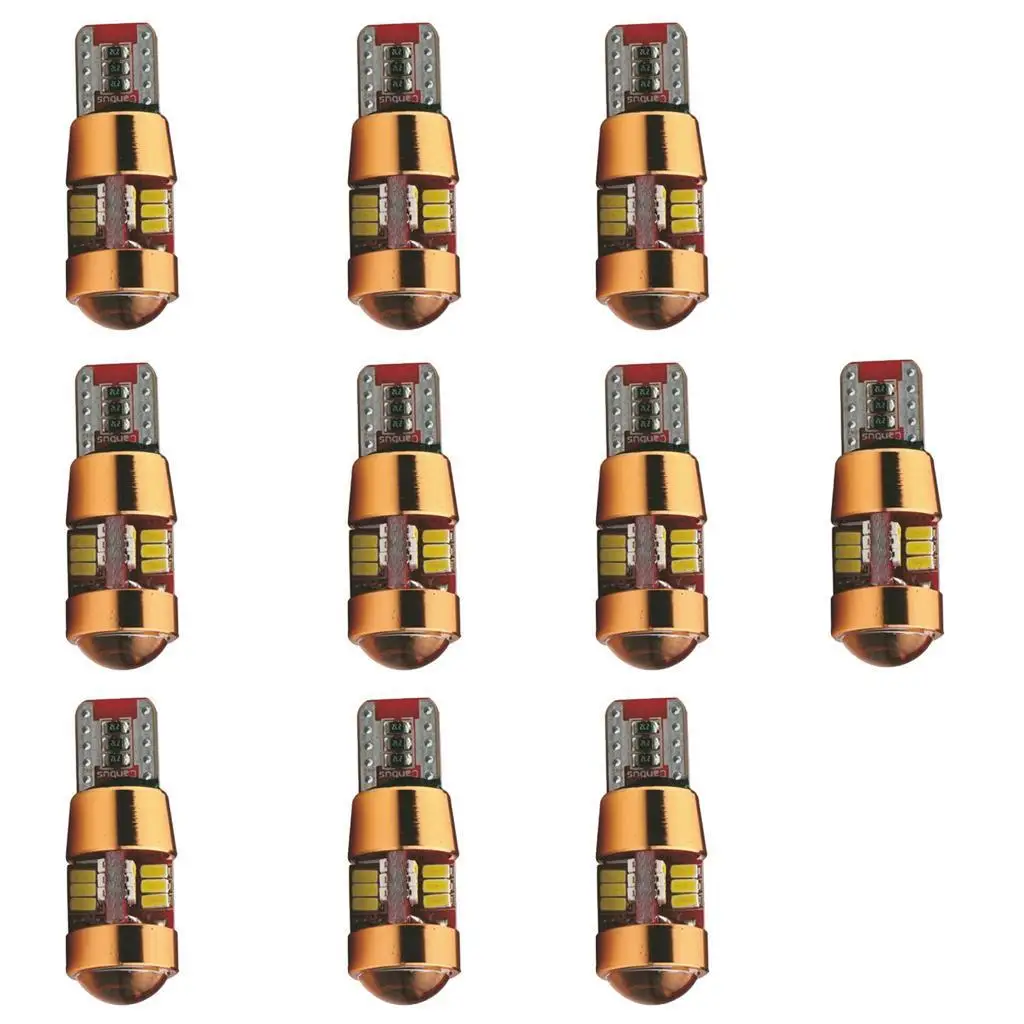 10 шт. Gold T10 27SMD 3014 Автомобильная гирлянда купольная лампа номерного знака