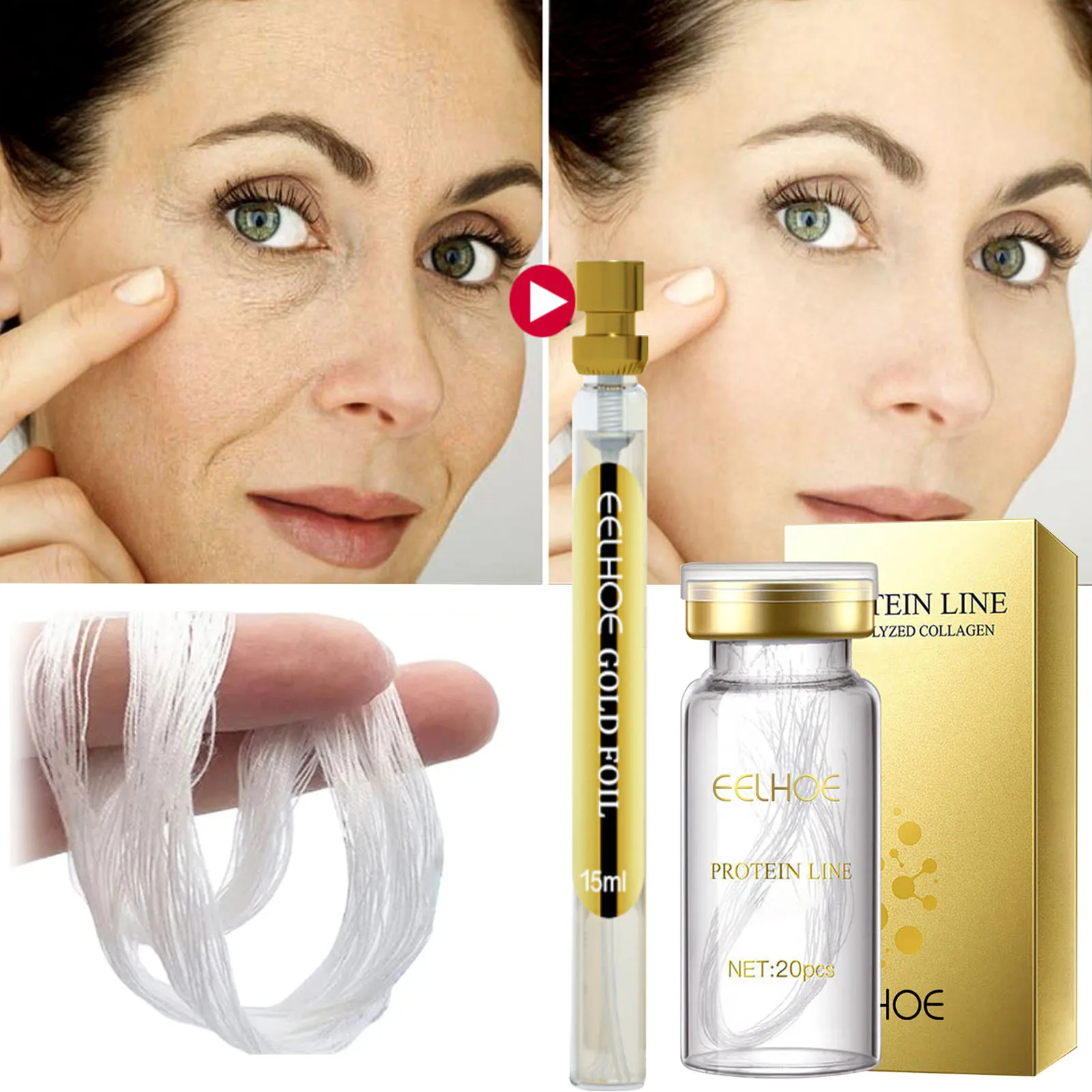 

Instant Lifting Collagen Protein Thread Set Wrinkle Removal Facial Filler Absorbable V Face Thread Silk Firming Anti-aging Care