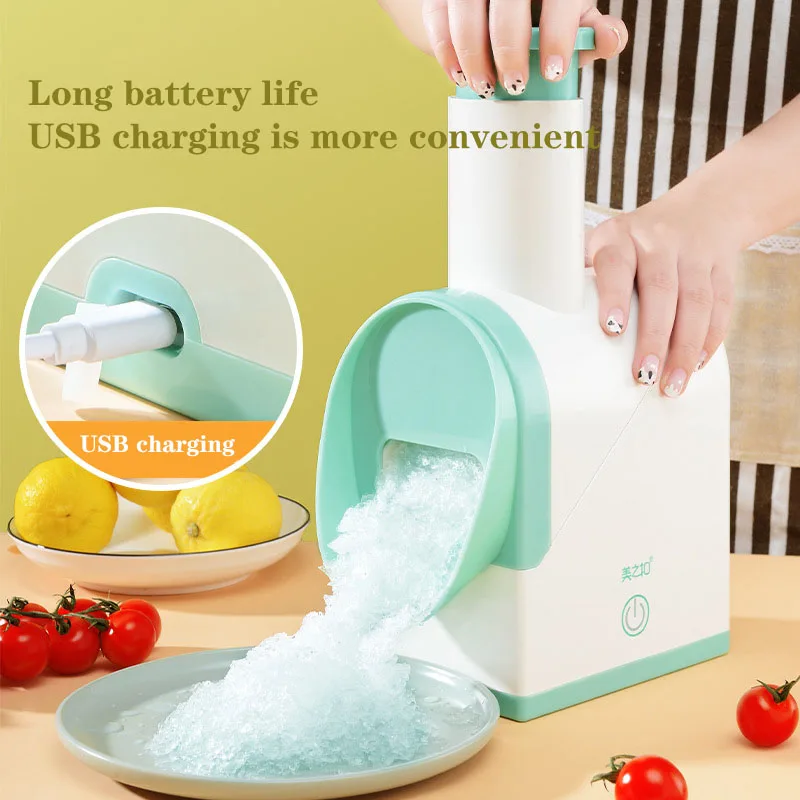 Mini Electric Ice Crusher Shaver USB Charging Smoothie Slushie Maker Machine Homemade Slush Snow Ice Crusher Shaving Machine