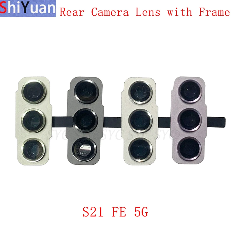 

Задняя рамка для камеры, стекло для объектива с держателем рамы для Samsung S21 FE 5G G990, запасные части для замены и ремонта