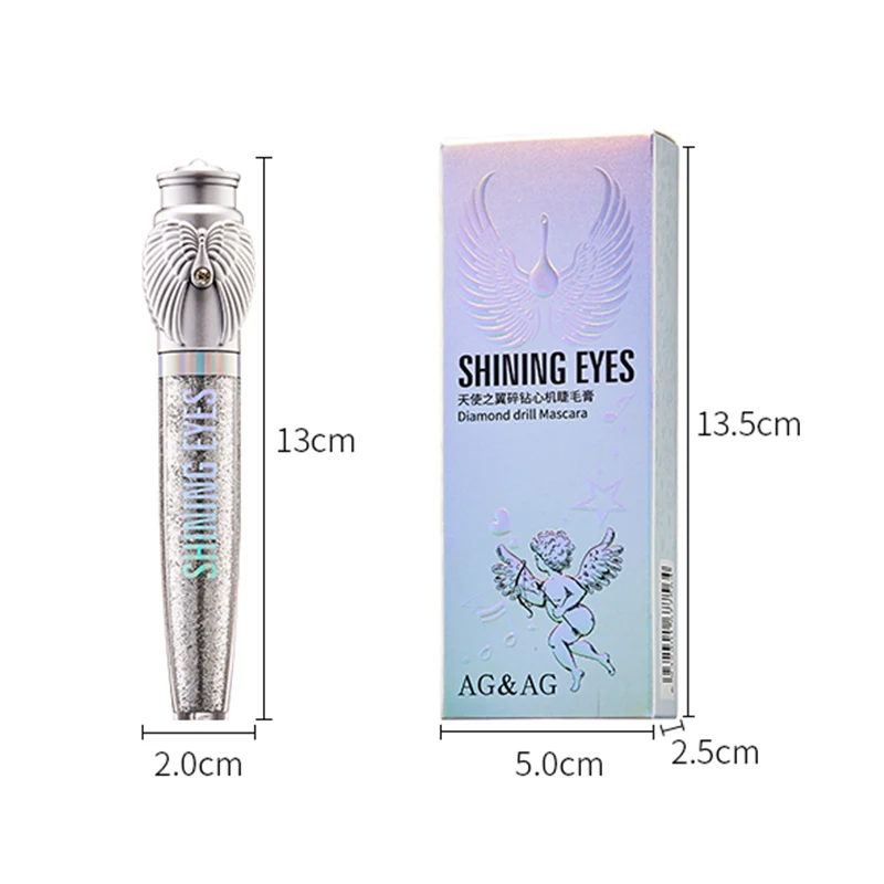 Сияющая тушь для ресниц блестящая водостойкая быстро удлиняющаяся завивающая