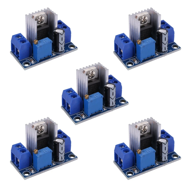 

5X LM317 DC-DC 1.5A 1,2-37V регулируемая плата источника питания, преобразователь постоянного тока, понижающий модуль