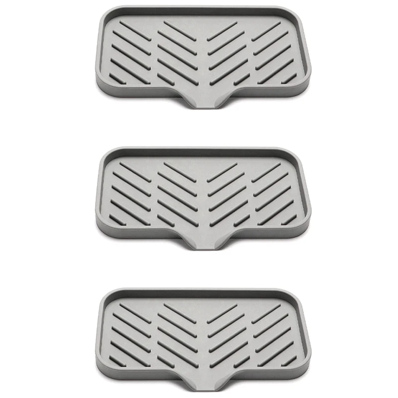 

3X Silicone Kitchen Soap Tray, Sink Tray Drain Sponge Rack, Sink Storage Tray, Used For Sponge Soap Dispenser Scrubber Promotion