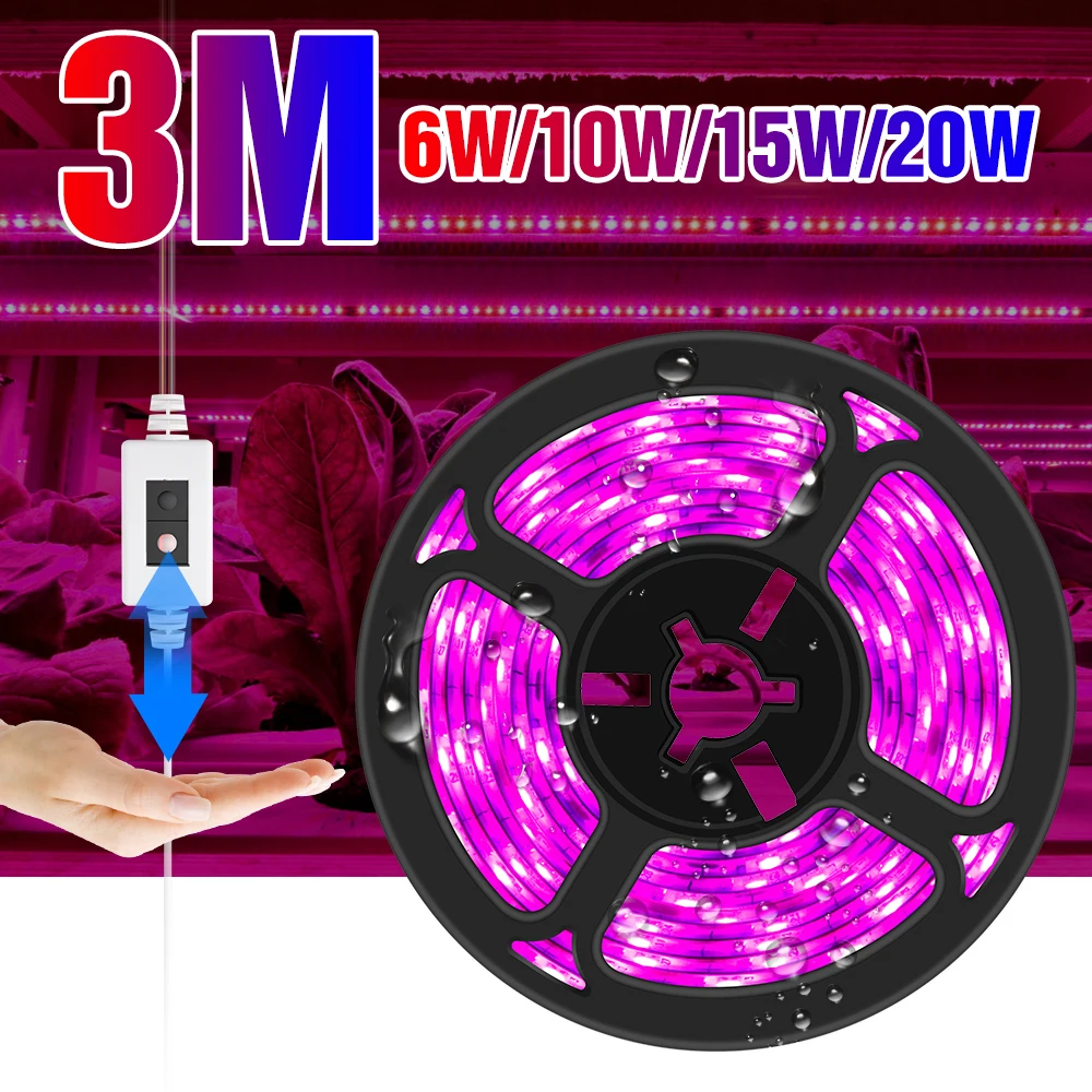 

DC 5V LED Grow Light USB Phytolamp For Plants Grow Tent Hydroponics Indoor Cultivation Lamp 0.5M 1M 2M 3M Waterproof LED Diode