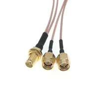 100pcs SMA Female Nut To 2X SMA Male Plug Splitter Combiner Pigtail Cable RG178 20CM 8" For Wifi Router