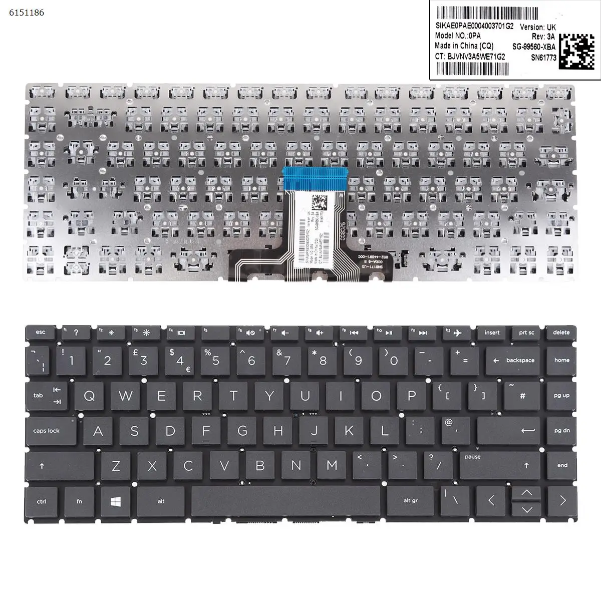 

Клавиатура для ноутбука HP 14-ce 14-ce1000 14-ce2000 Series 14-ce 14-ce3000, черная, без рамки