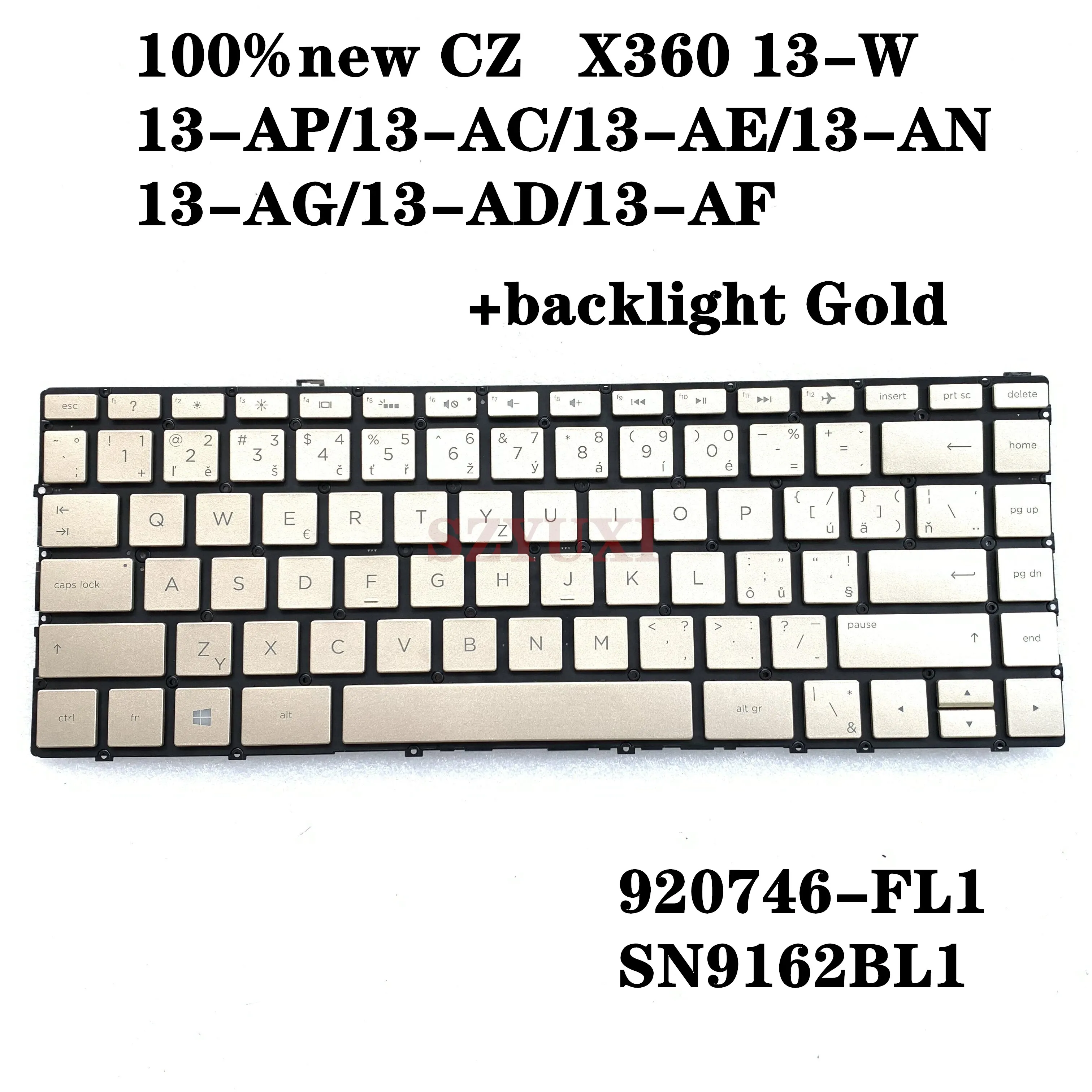 

Новинка 100%, клавиатура для ноутбука HP X360 13-W 13-AP 13-AC 13-AN 13-AG 13-AD 13-AF, Золотая с подсветкой, SN9162BL1 920746-FL1