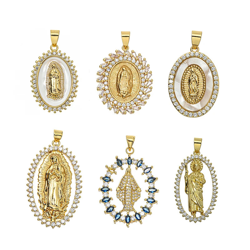 

1piece Jesus Pendant Copper CZ Cubic Zirconia Charms for Women Men DIY Necklace Fashion Jewelry Accessories