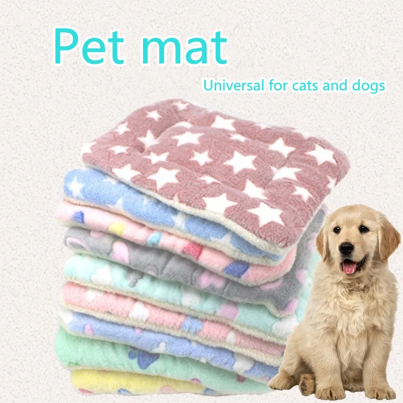 

Pet Bed Cama Perro Dog Kennel Cat Pad Falai Coral Suede Cats Bed Sofa Cushion Home Rug Warm Sleeping Cover Mat for Puppy