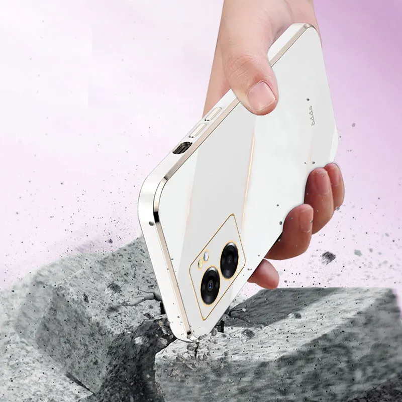 Фото Чехол с квадратной рамкой для OPPO A77 5G, чехол с золотым покрытием oppp A77, чехол для s A77 5G, чехол для A 77 A77 A57 №3