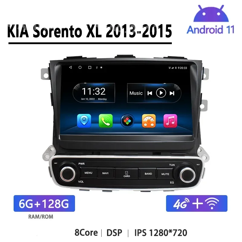 

Android Octa Core Car Radio For Sorento XL FL 2013+ Top Level DVD Multimedia Video Player GPS Navigation Head Unit 4G Carplay