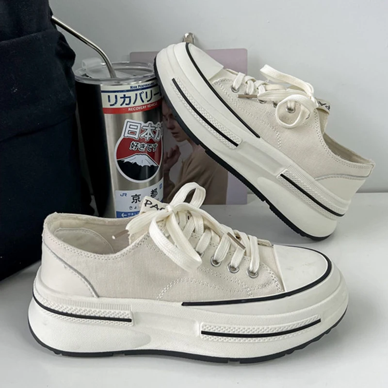 Кеды женские холщовые винтажные кроссовки на платформе шнуровке Повседневная