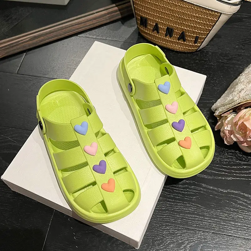 

2022 Женские повседневные желеобразные сандалии, женские дышащие сандалии для улицы, летние зеленые сандалии