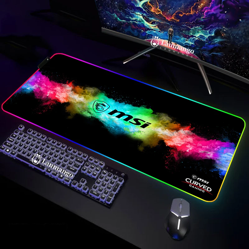 

Коврик для мыши, Xxl, с блокировкой по краю, игровой коврик для ноутбука RGB 900 × 400 90x30, аксессуары для офисного стола, Msi Gamer Cs Go, популярные больши...