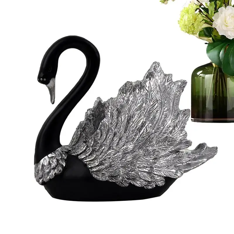 

Swans Figurines Home Decor Swans Desk Decor Black Swans Decorations Resin Swans Sculpture Couple Swans Ornaments For Entrance