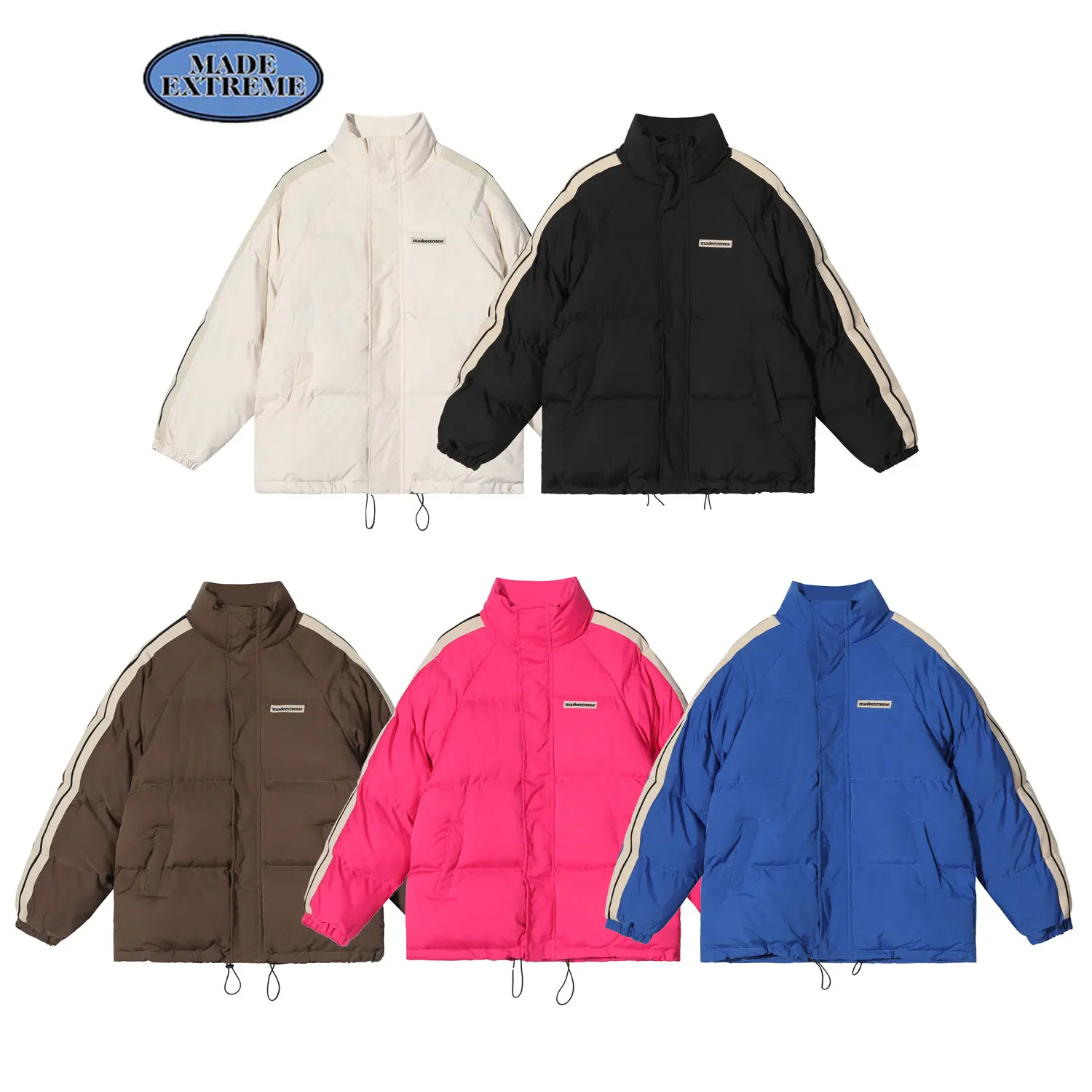 

MADE EXTREME Side Stripe Puffer Jacket 5 Colours Parkas