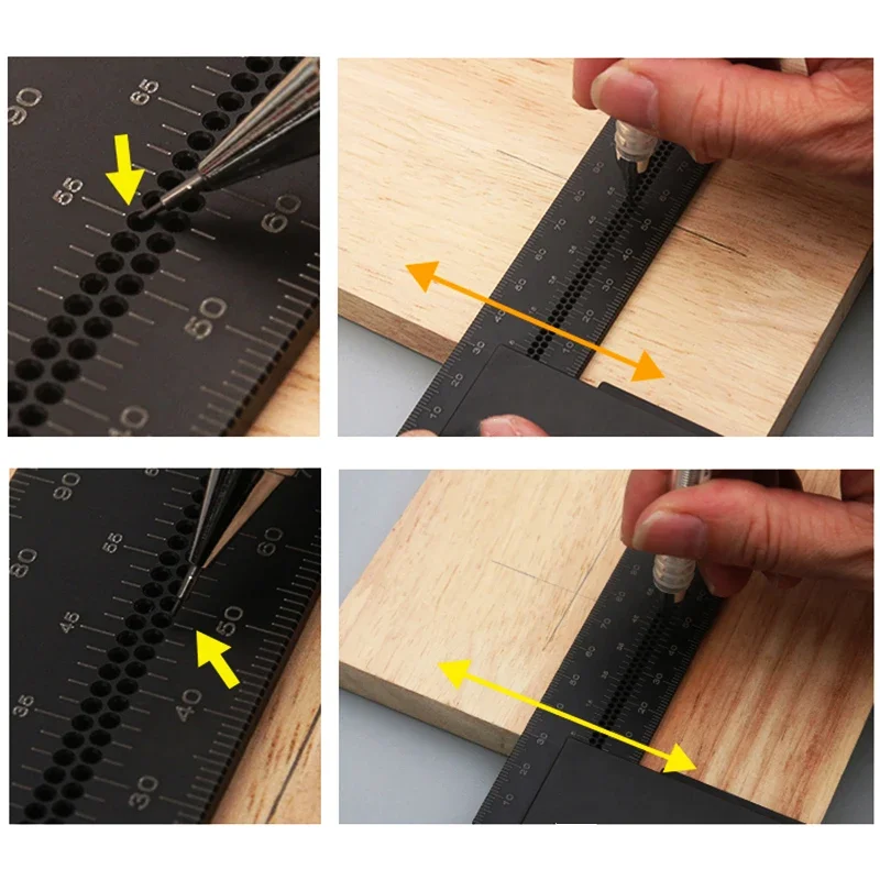 

Квадратные столярные точки из сплава, параллельный маркер для чернильных линий, точная линейка, алюминиевые правые инструменты для деревообработки, макет