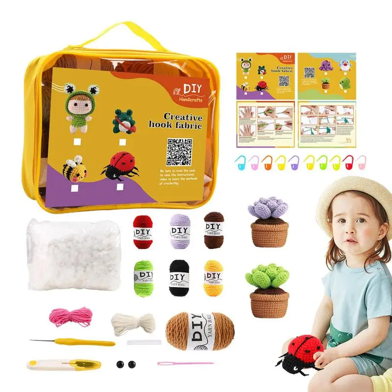 

Crochet Animal Kits For Adults DIY Knitting Set For Adults Easy Crocheting Kit With Step-By-Step Video Tutorials And