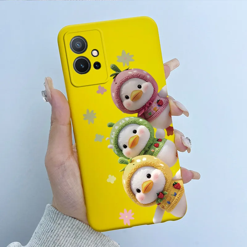 Для Vivo Y55 5G V2127 Чехол Y75 V2142 Прекрасный чехол Labubu Cat Мягкий силиконовый для телефона