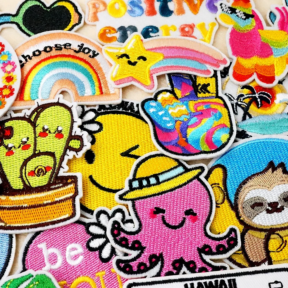 Патчи С мультяшной вышивкой патчи с утюгом для украшения одежды индивидуальные