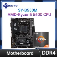 SOYO AMD B550M and AMD Ryzen 5 5600 CPU Motherboard Kit Dual Channel DDR4 PCIE4.0 VGA for Desktop PC Gaming Motherboard Combo
