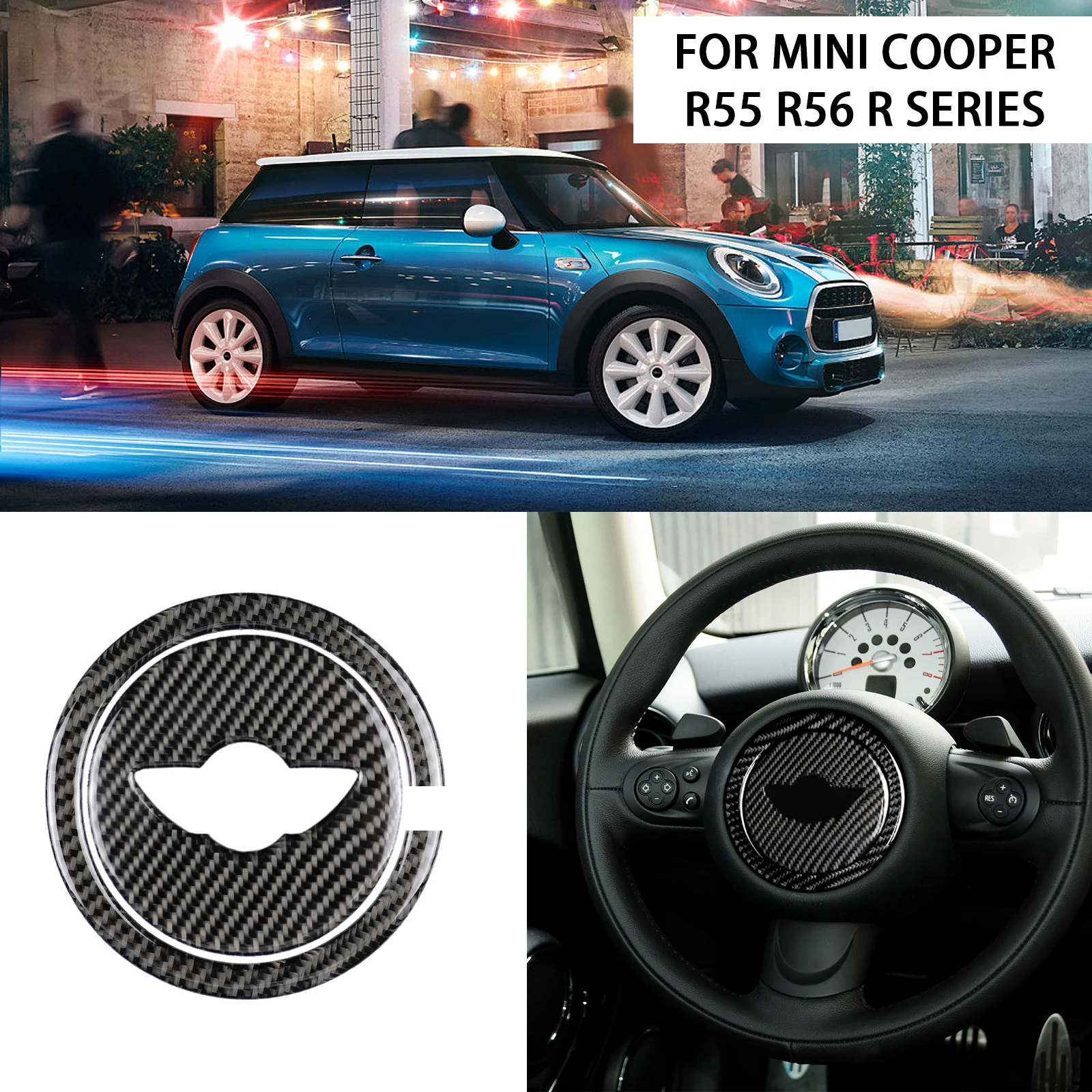 

Наклейка на руль из углеродного волокна для Mini Cooper R55 R56 R Series, аксессуары, автомобильные аксессуары