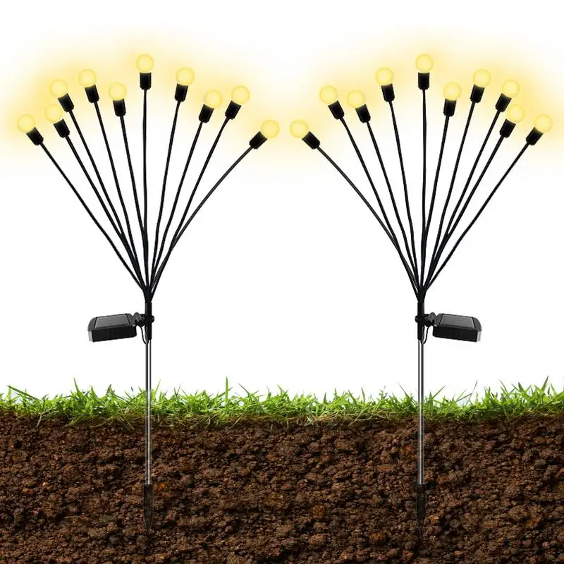 

Firefly Solar Lights Sturdy Solar Flower Stake Lights Garden Ornaments Solar Powered Light Landscape Path Lights For Walkway