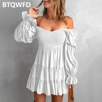 white black beach dresses for women 2022 new party spring autumn summer short skirts long sleeves clothing solid color outfits