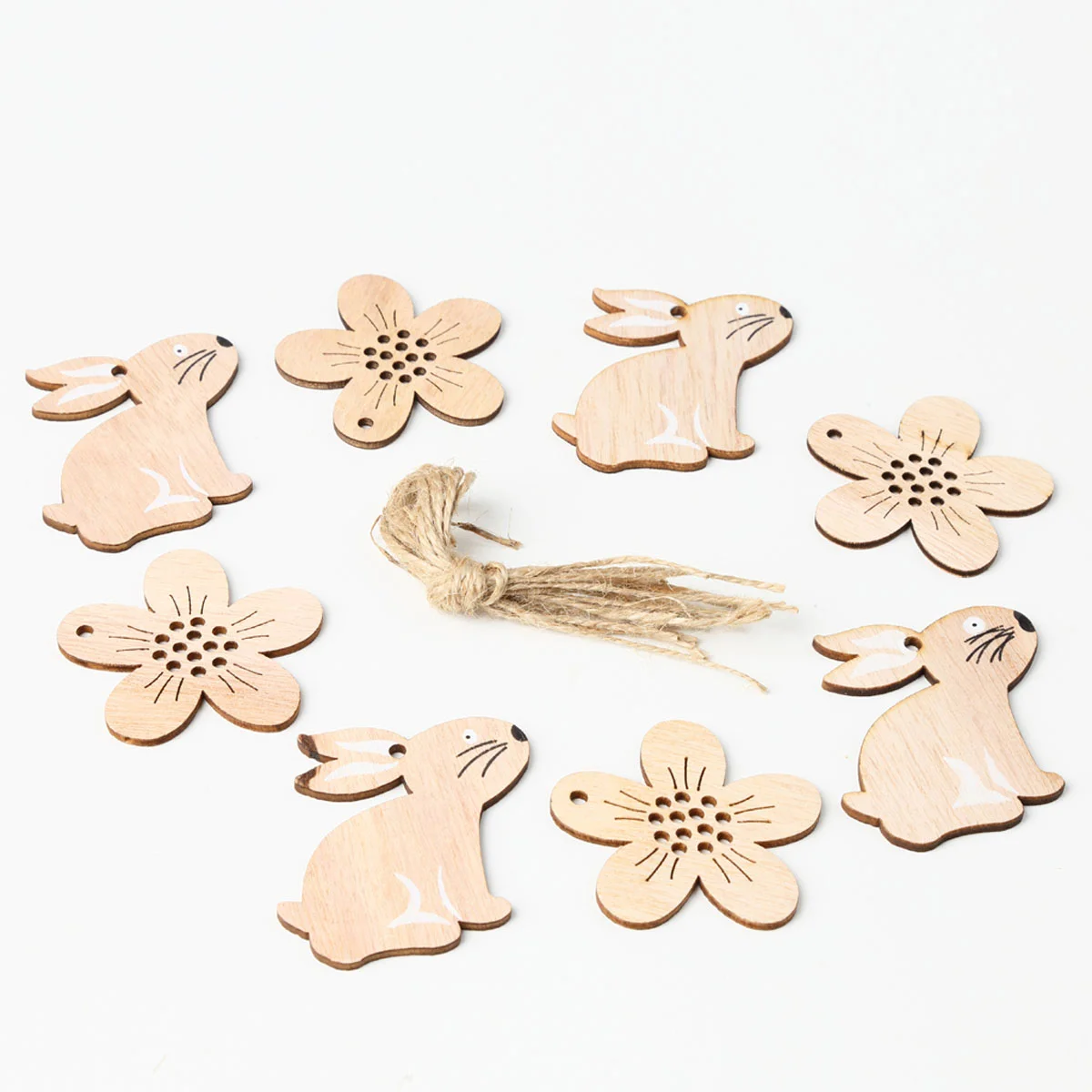 

16pcs Rope Rabbit Hanging Flower Hanging Prop Decor Set for Home