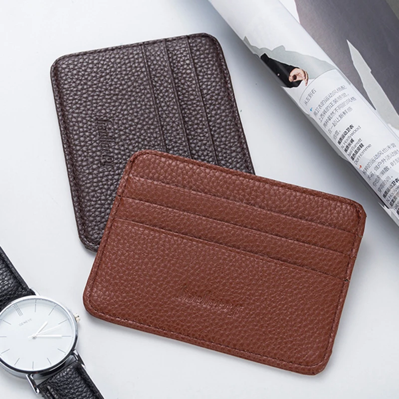 

Pu Leather ID Card Holder Candy Color Bank Credit Card Box Multi Slot Slim Card Case Wallet Ladies Men Business Card Cover