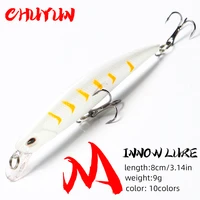 white fishing lure sinking action bass hard bait freshwater saltwater fake lure lifelike minnow lure pesca lure accessories