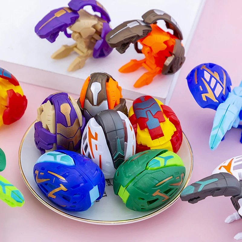 

10Pcs Children's Surprise Gifts Transforming Dinosaur Eggs Dinosaur Robot Toy Action Figures Boys Baby Favorite Birthday Prizes