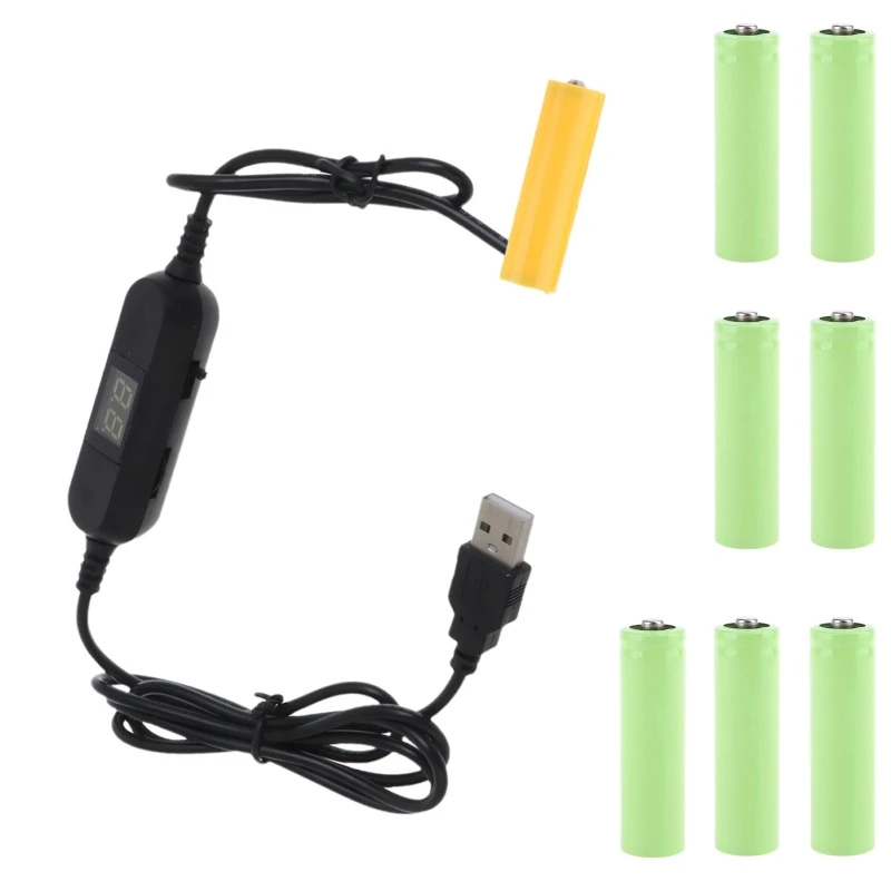 

Reuse USB to 1.5V-12V LR6/AM3/AA Battery Eliminator Replace 1-8pcs Batteries