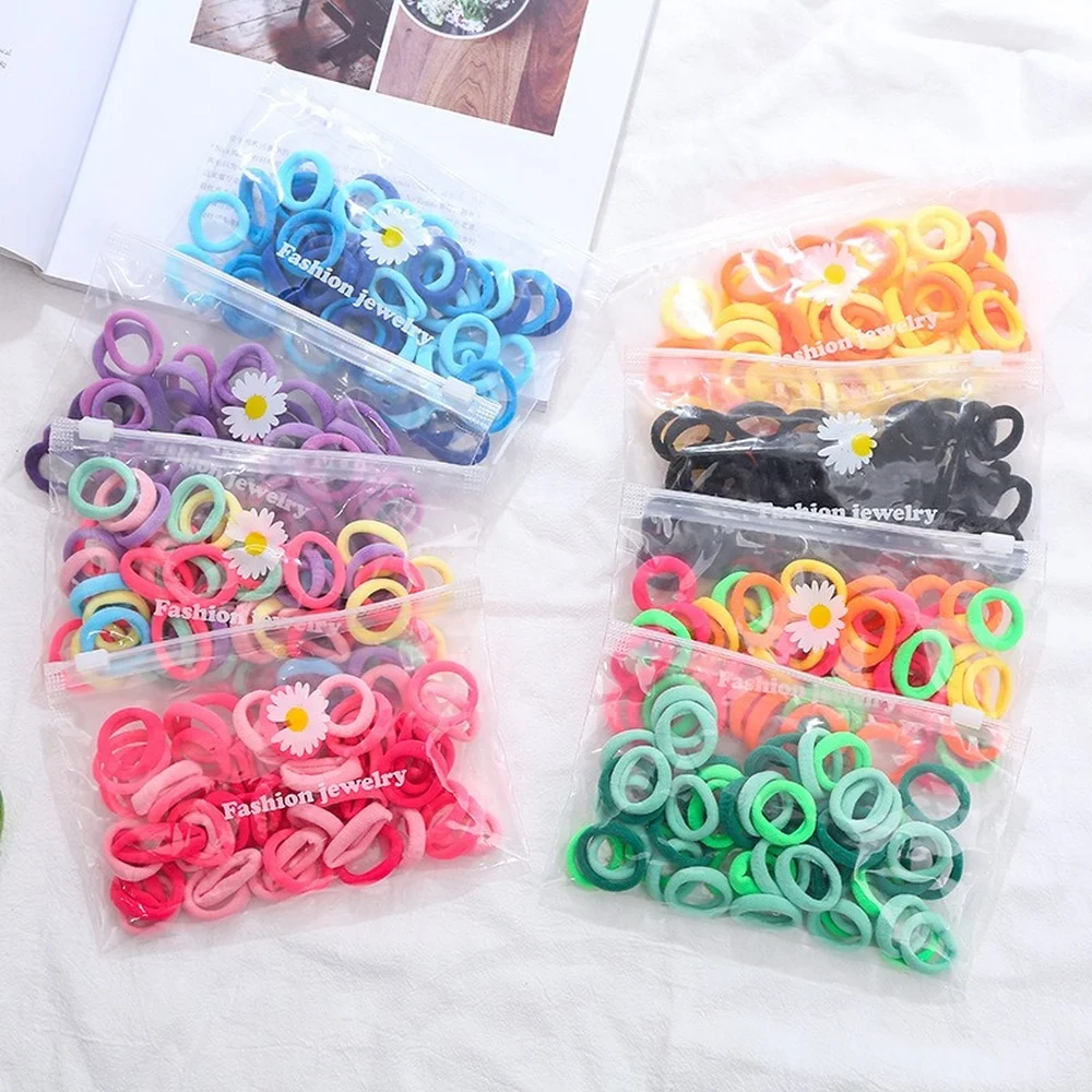 

50pcs/set Candy color children's towel color simple head rope Rubber Bands for Girls Woman Accesories Headwear Hair Elastic Band