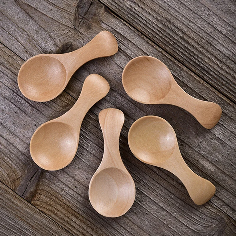 

10Pcs Small Wooden Spoons Mini Wood Scoop Salt Spoon Coffee Tea Sugar Scoop Short Handle Wood Spoon for Spice condiment Jars