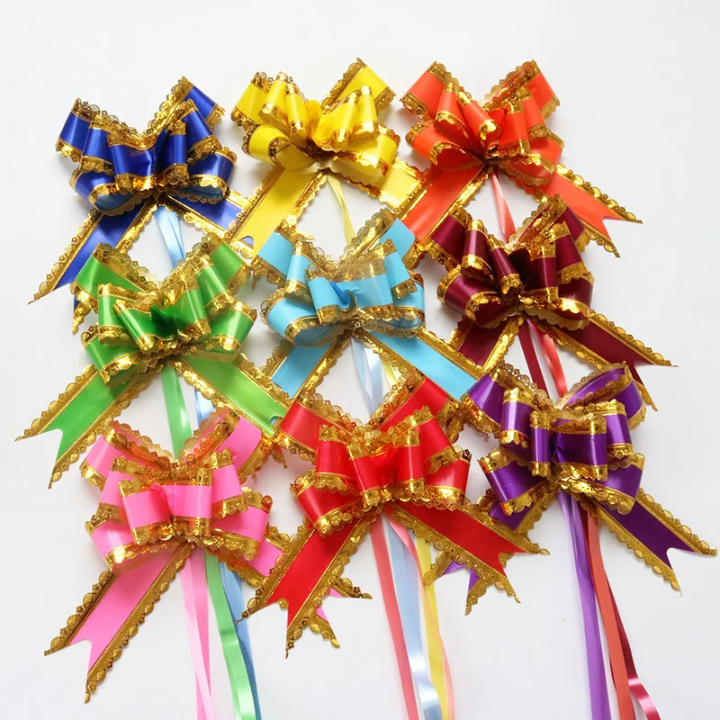 

Large wavy lace hand-painted wedding car decoration flowers gift package bow shaped flower party decoration wedding decoration