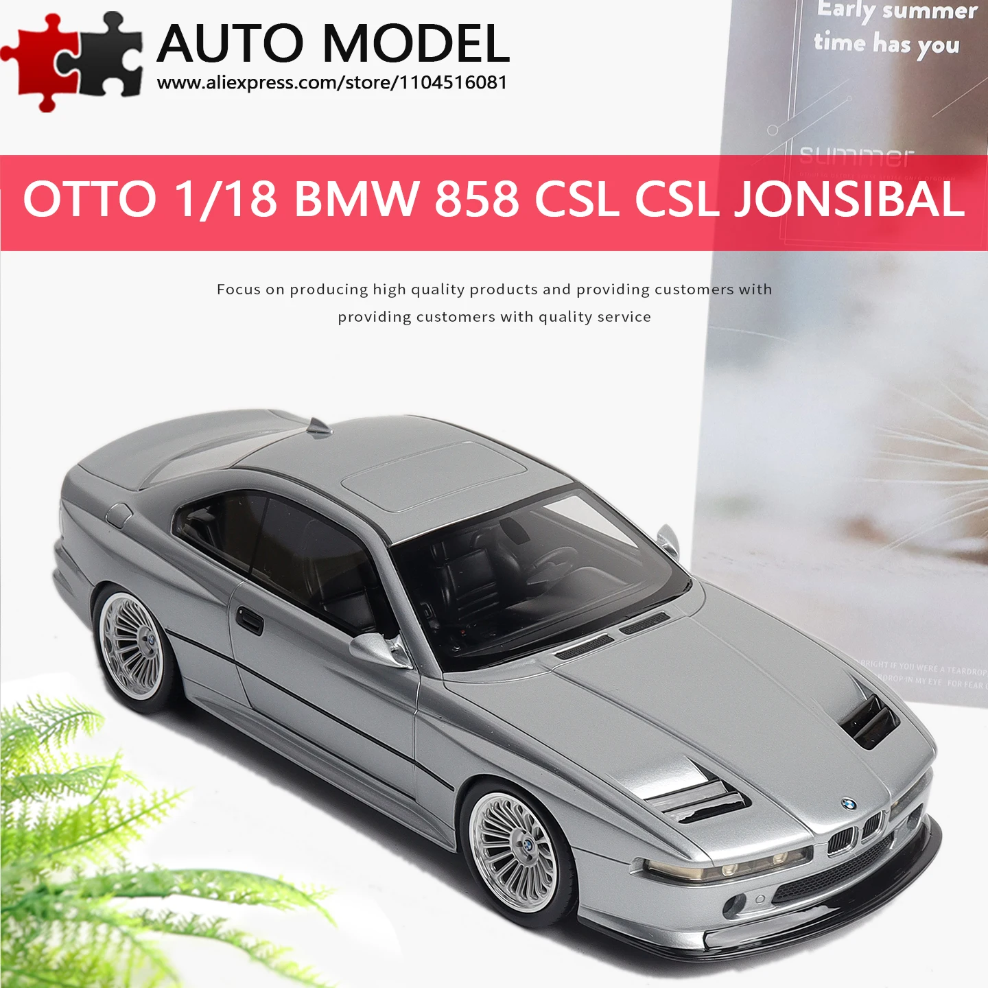 Фото Модели автомобилей Otto 1:18 Rein Speed Shop ‌     Модель автомобиля BMW 858 CSL, разработанная Jonsibal, 2024 год, литая под давлением из смолы, миниатюрная, лимитированная серия №1