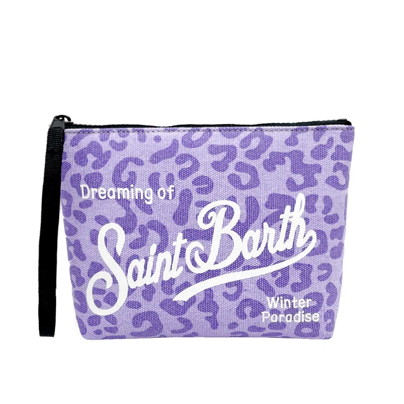 SAINT BARTH клатч женский осень 2024 новый зимний с леопардовым принтом фиолетовая