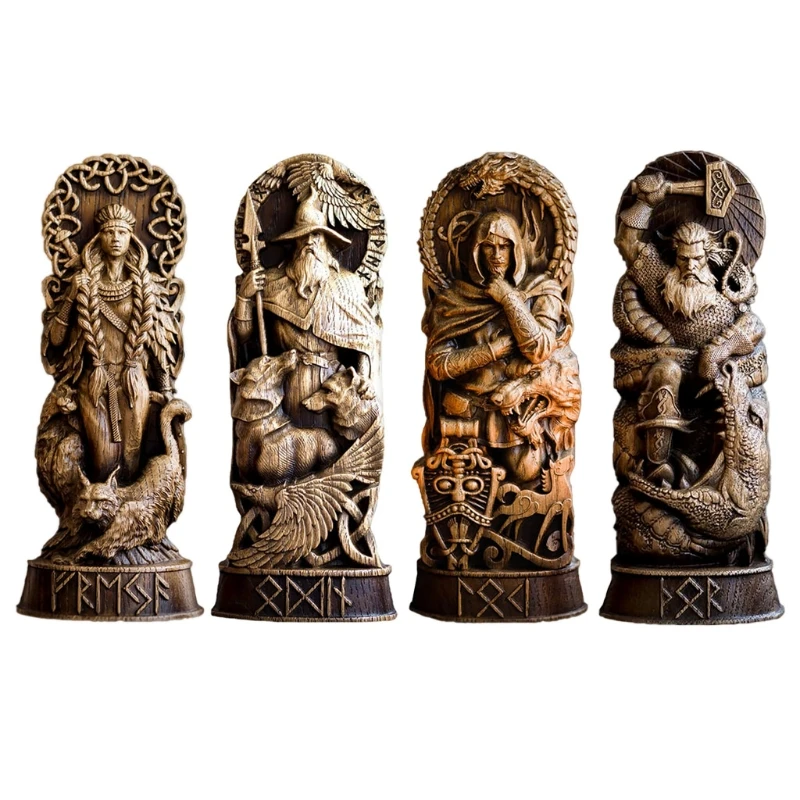 D0AD Resin Sculpture Crafts Greek God Statue Altar Figure Hindu Statue For Car Home Garden Office Desk Decoration
