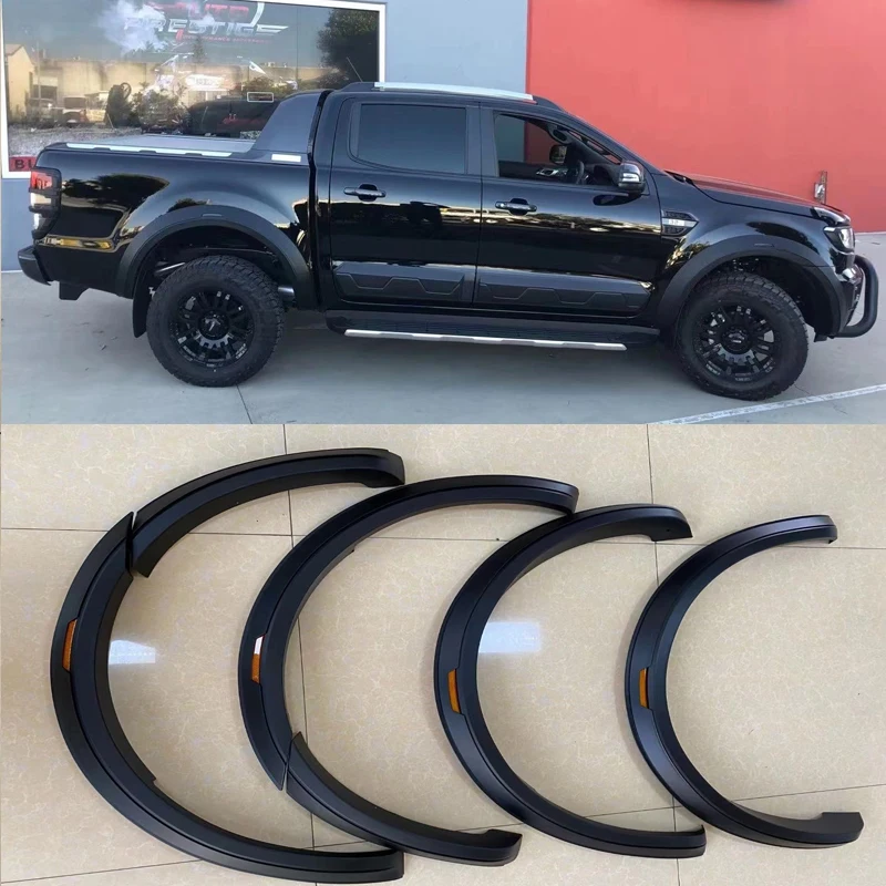 

For Ford Ranger Wildtrak Raptor 2015-2018 T7 T8 2019-2022 Fender Flares Wheel Arch Accessories Black Color Car Styling Moulding