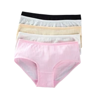 5pcslot teenager young girls ribbed panties kids cotton solid color underwear underpants students panties children short briefs