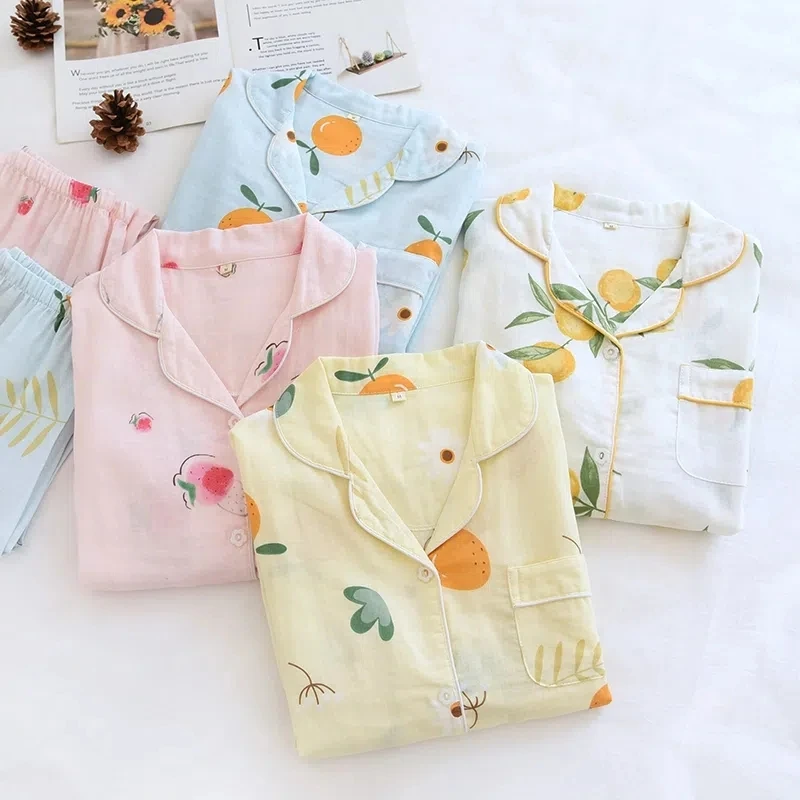 

Spring Autumn Cotton Pajamas Sets Sleepwear Spring Female Loungewear Suit Pyjamas Pijama Mujer Homewear Clothing Nightwear