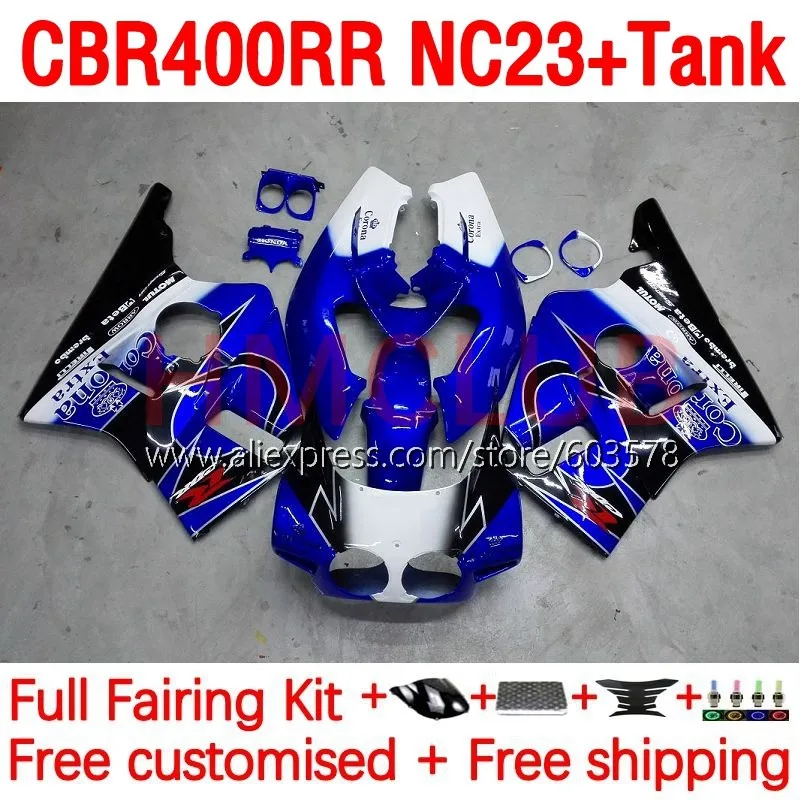 

Body +Tank For HONDA CBR400RR NC23 CBR 400RR 88-89 Bodywork CBR400 400 RR CC 88 89 1988 1989 Fairings Kit 196No.8 blue stock