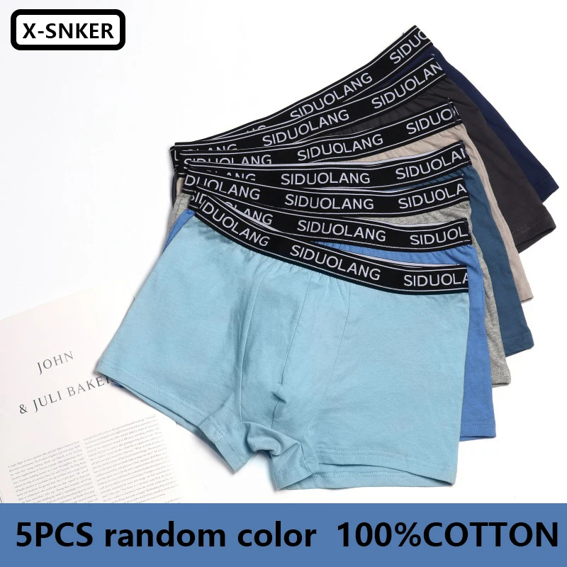 Organic Cotton Men Underwear Boxers Cuecas Boxers Mens Boxer Homme Man Boxershorts Male Panties Calzoncillos 5Pcs/lot wholesale
