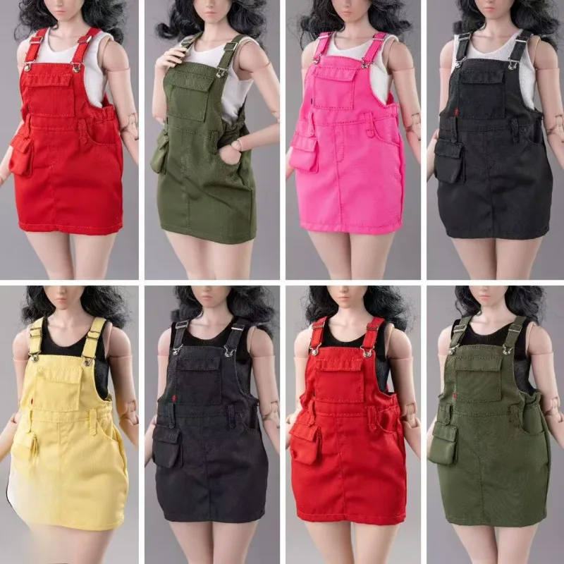 CTC-009 Модное платье с бретелями в масштабе 1/6 короткая юбка жилет карманами одежда